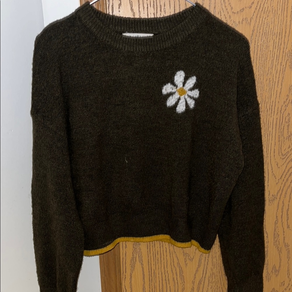 Dark Brown Natural Life Daisy Sweater
